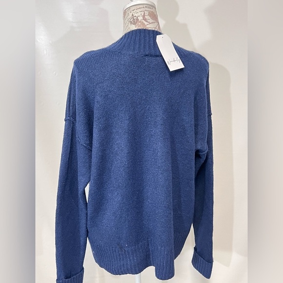 WONDERLY Navy blue oversized‎ V neck sweater size L. - Picture 4 of 12